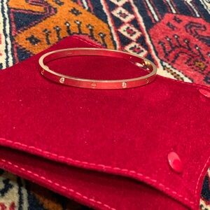 Cartier 18k Rose Gold Size 17 Six Diamond Love bracelet PM